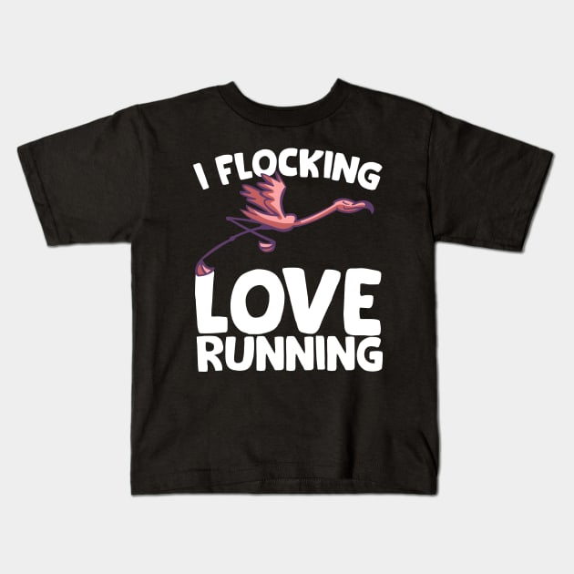 I Flocking Love Running Kids T-Shirt by thingsandthings